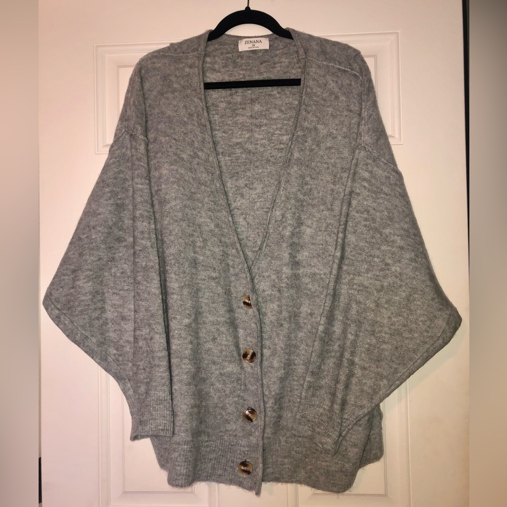 NWOT Zenana brand boutique oversized gray sweater cardigan size 3X xxxl plus